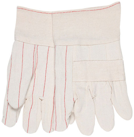 MCR Hot Mill Work Gloves - 24-Ounce Cotton Fabric - Nap-In - 2.5-Inch Band Top - Knuckle Strap - Recycled Liner - Regular Weight - Heat Resistant Cotton Work Gloves - Box of 12