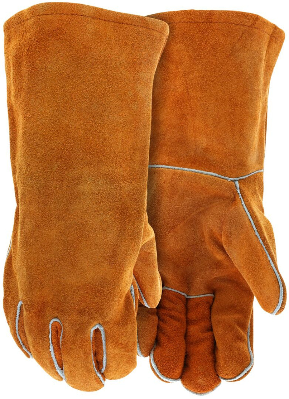 MCR Safety Welding - Leather Welding Work Gloves - Russett Competitive Value (CV) C+ Grade Shoulder Leather - Wing Thumb - Box of 12