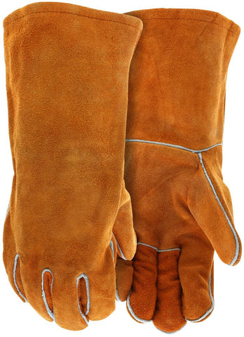 MCR Safety Welding - Leather Welding Work Gloves - Russett Competitive Value (CV) C+ Grade Shoulder Leather - Wing Thumb - Box of 12