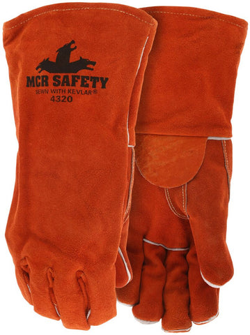 MCR Safety Welding - Leather Welding Work Gloves - Select B+ Grade Shoulder Leather - Reinforced Thumb - Box of 24