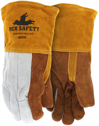 MCR Safety Foundry Leather Welding Work Gloves - Jersey Foam Lined - Select B+ Grade Shoulder Leather - Box of 12