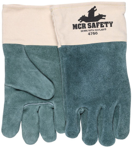 MCR Safety High Heat Welding Gloves - Double Wool Lined Palm - Treated Premium A Grade Split Leather - Box of 12