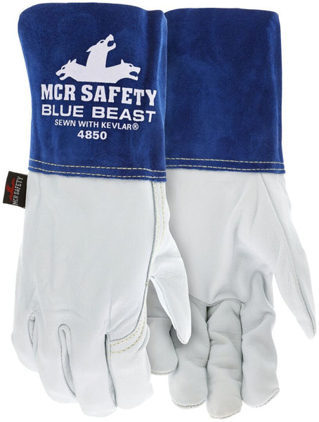 MCR Safety Blue Beast - Leather Welding Work Gloves - Premium Top Grai
