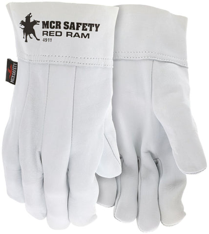 MCR Safety Red Ram™ - Leather Welding Work Gloves - Select B+ Grade Grain Leather Double Palm - Split Leather Back - LEFT HAND ONLY! - Box of 24