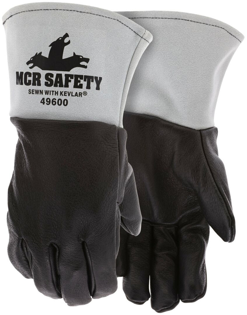 MCR Safety Welding - Leather Welding Work Gloves - Premium A Grade Black Grain Pigskin - 4.5 Inch Split Cow Cuff - Box of 12