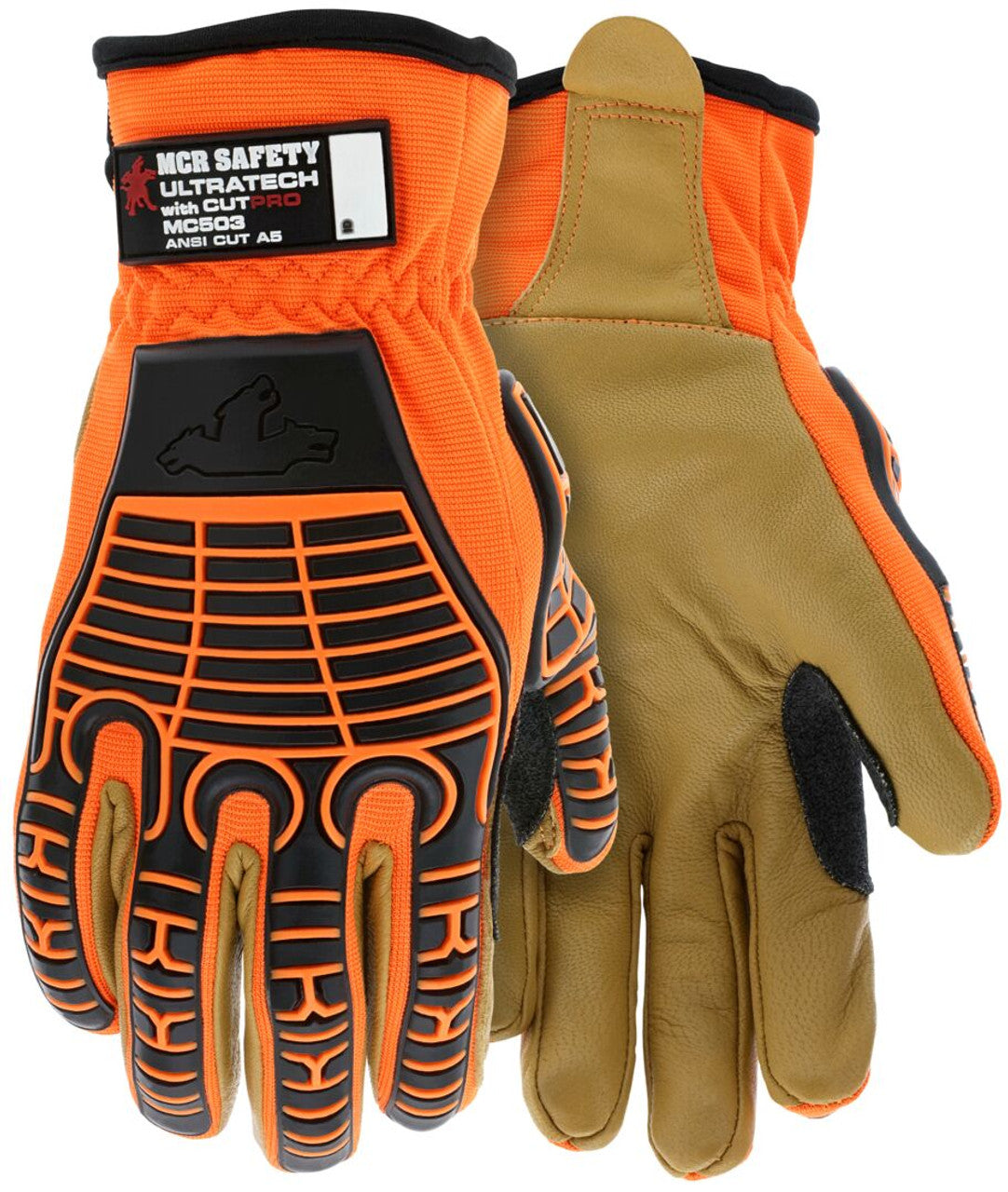 MCR Safety UltraTech® Mechanics Gloves - Hi-Visibility Cut and Abrasion Resistant Gloves - Box of 12