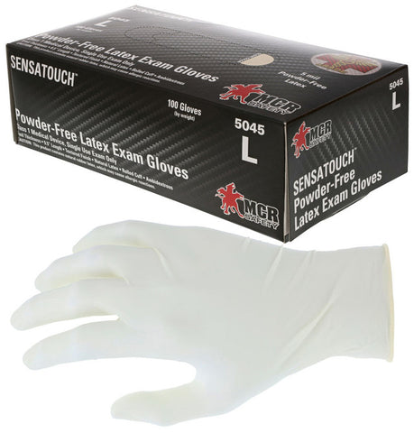 MCR 5 mil (7.36 g) SensaTouch™ Gloves - Powder Free Disposable Latex - Premium Medical Grade - Class 1 Medical Device - Textured Grip - 9.5 Inches Long Natural Color - Box of 500