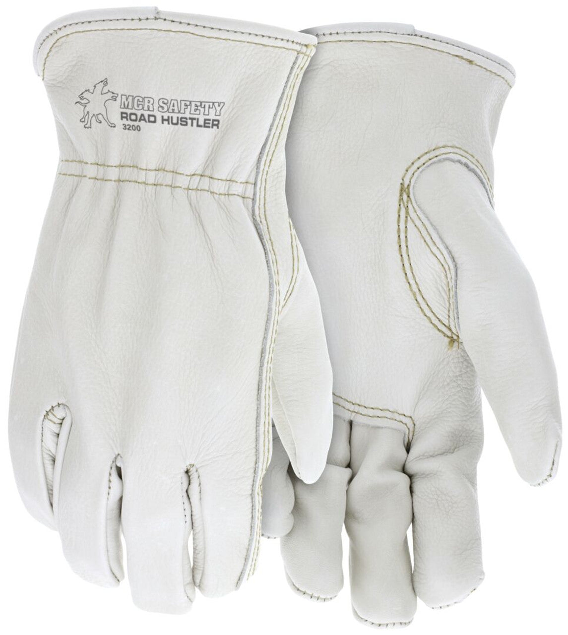 MCR Road Hustler - Leather Drivers Work Gloves - Premium A+ Grade Grain Leather - Keystone Thumb - Box of 12
