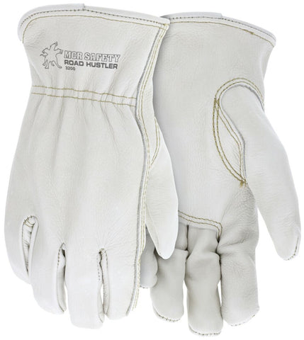 MCR Road Hustler - Leather Drivers Work Gloves - Premium A+ Grade Grain Leather - Keystone Thumb - Box of 12