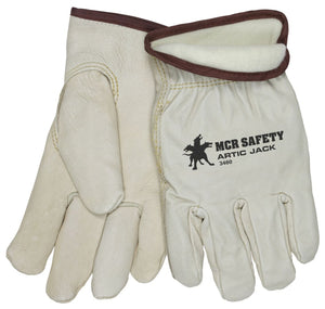 MCR Artic Jack® Insulated Leather Drivers Work Gloves - Premium A Grain Pigskin Leather - Keystone Thumb - Box of 12
