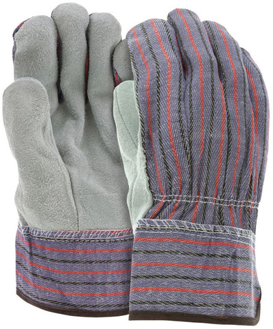 MCR Split Leather Palm Work Gloves - Large - Box of 12 - Part# 1080
