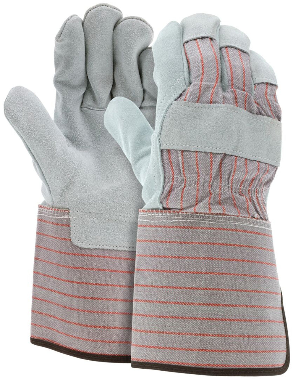 MCR Long Gauntlet - Split Leather Palm Work Gloves - C Grade Shoulder Leather - Large - Box of 12 - Part# 1210