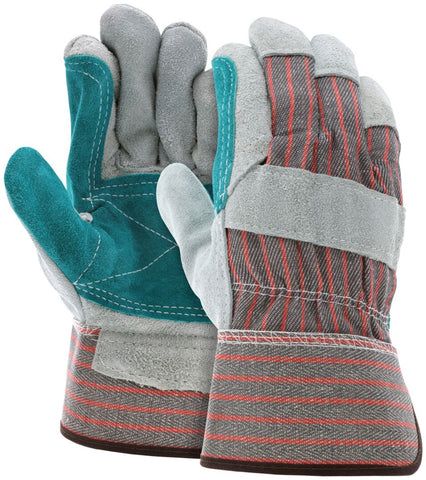 MCR Leather Palm Work Gloves - Jointed Double Leather Palm - Competitive Value C Grade Split Shoulder Leather - Large - Box of 12 - Part# 1211J