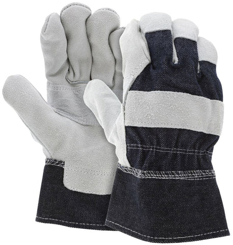 MCR Leather Palm Work Gloves - Competitive Value E Grade Split Leather - Large - Box of 12 - Part# 1220DX