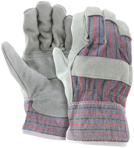 MCR Leather Palm Work Gloves - Competitive Value E Grade Split Leather - Large - Box of 12 - Part# 1220SX