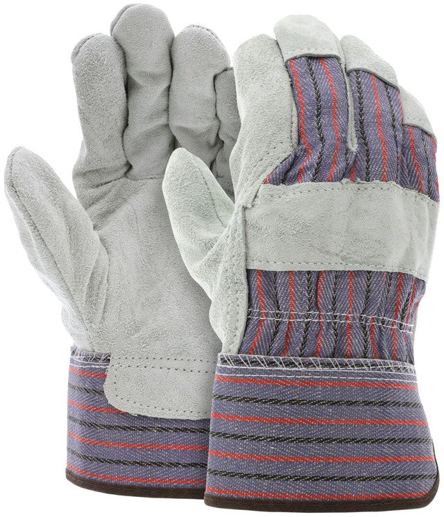 MCR Leather Palm Work Gloves - Select B Grade Split Shoulder Leather - Box of 12