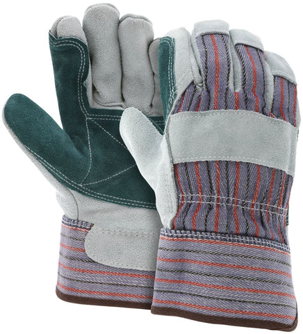 MCR Double Leather Palm Work Gloves - Select B Grade Split Shoulder Leather - Box of 12