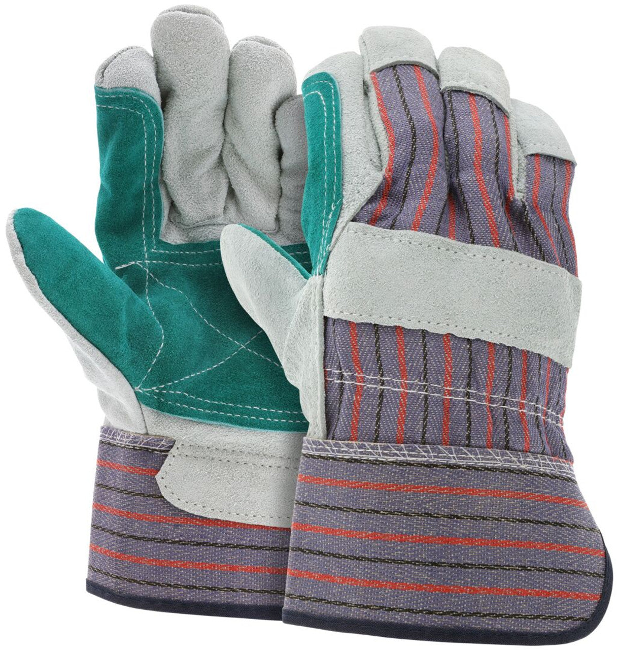 MCR Leather Palm Work Gloves - Jointed Double Leather Palm - Select B Grade Split Shoulder Leather - Large - Box of 12 - Part# 1311JL
