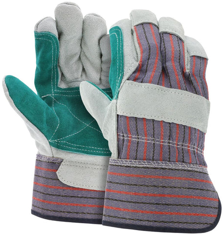 MCR Leather Palm Work Gloves - Jointed Double Leather Palm - Select B Grade Split Shoulder Leather - Large - Box of 12 - Part# 1311JL