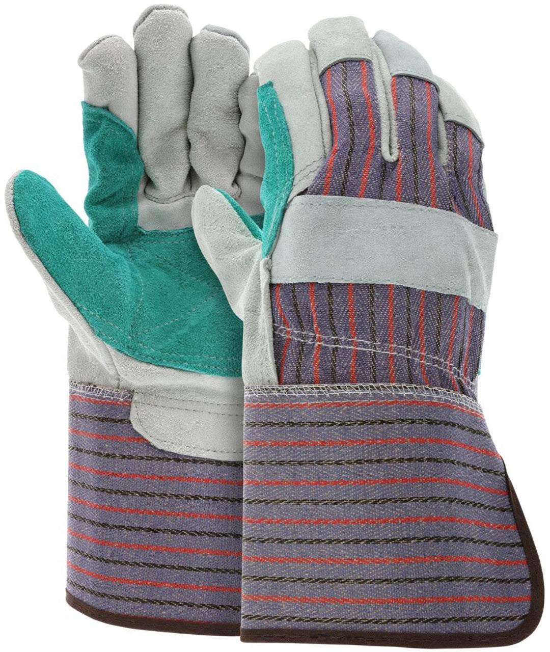 MCR Double Leather Palm Work Gloves - Select B Grade Split Shoulder Leather - Large - Box of 12 - Part# 1312