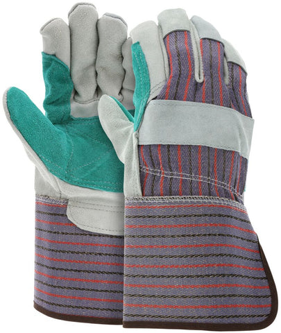 MCR Double Leather Palm Work Gloves - Select B Grade Split Shoulder Leather - Large - Box of 12 - Part# 1312