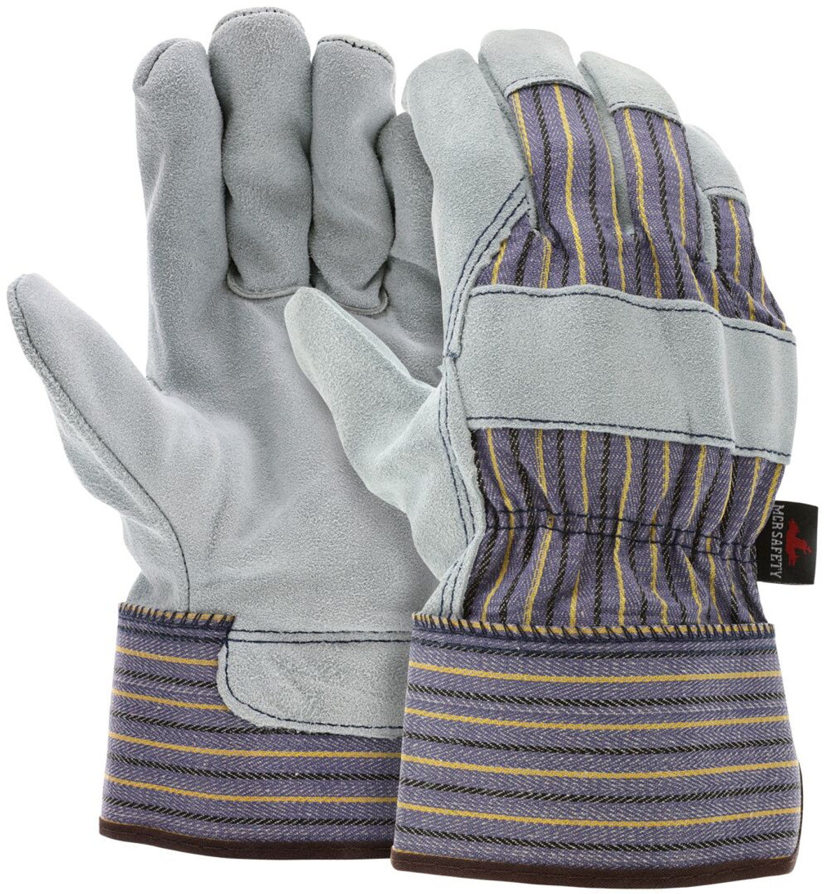 MCR Leather Palm Work Glove - Select B+ Grade - Split Shoulder Leather - 2.5 Inch Plasticized Safety Cuff - Box of 12