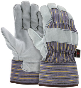 MCR Leather Palm Work Glove - Select B+ Grade - Split Shoulder Leather - 2.5 Inch Plasticized Safety Cuff - Box of 12