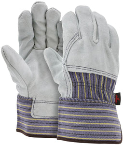MCR A Select Grade - Split Shoulder Leather Palm Work Glove - 2.5 Inch Plasticized Safety Cuff - 3/4 Leather Back - Durable Leather Palm Work Glove - Large - Box of 12 - Part# 1413A