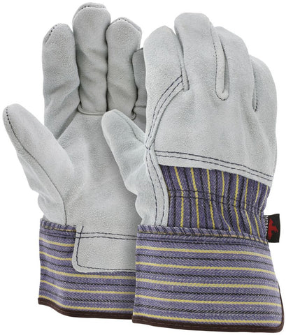 MCR A Select Grade - Split Shoulder Leather Palm Work Glove - 2.5 Inch Plasticized Safety Cuff - 3/4 Leather Back - Durable Leather Palm Work Glove - Large - Box of 12 - Part# 1413A
