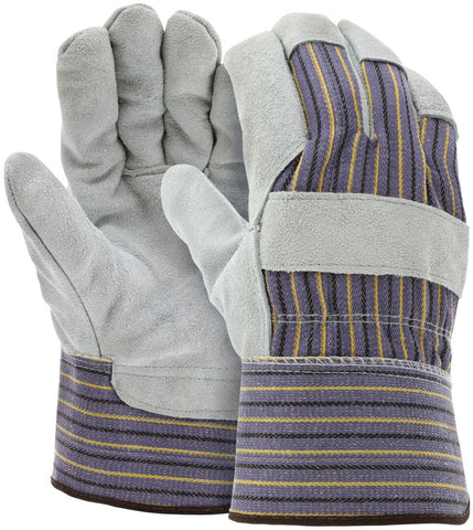 MCR Leather Palm Work Gloves - Select B+ Grade Split Shoulder Leather - 2.5 Inch Plasticized Cuff - Foam Insulated Full Sock Lining - Large -Box of 12 - Part# 1450L