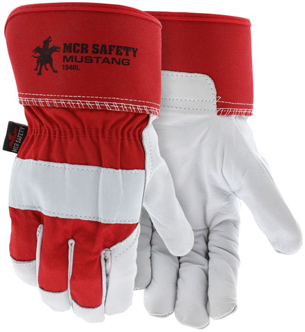 MCR Gloves For Glory - Premium Grain Goatskin Leather Palm Work Gloves 2.5 Inch Safety Cuff Goatskin contains natural lanolin that helps keep hands soft - Box of 12