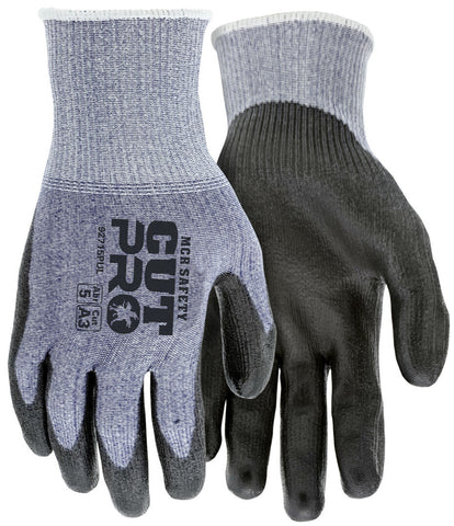 MCR Safety CutPro® - 15 Gauge HyperMax® HPPE Shell - Cut, Abrasion and Puncture Resistant - Polyurethane (PU) Coated Palm and Fingertips - Box of 12