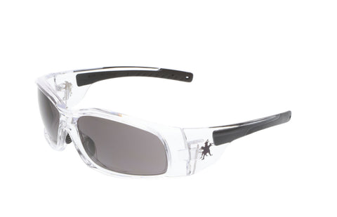 MCR Swagger® SR1 Series Safety Glasses - Gray Lens - Clear Frame - UV-AF Anti-Fog Coating - Box of 12 - Part# SR142AF