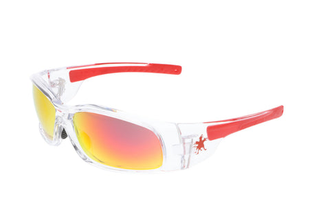 MCR Swagger® SR1 Series Safety Glasses - Fire Mirror Lens - Clear Frame - Duramass Hard Coating - Box of 12 - Part# SR14R