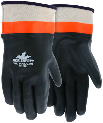 MCR Safety Oil Hauler - Double Dipped Green PVC Work Gloves - Soft Jersey Lining - Protective Safety Cuff - Premium Double Dipped PVC for Durability - Box of 12