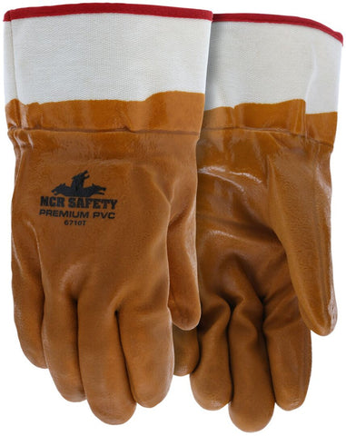 MCR PVC Coated Insulated Work Gloves - Double Dipped Tan PVC - Sandy Textured with Foam Lining - Protective Safety Cuff - Double Coated and Sandy Textured PVC adds Durability - Box of 12