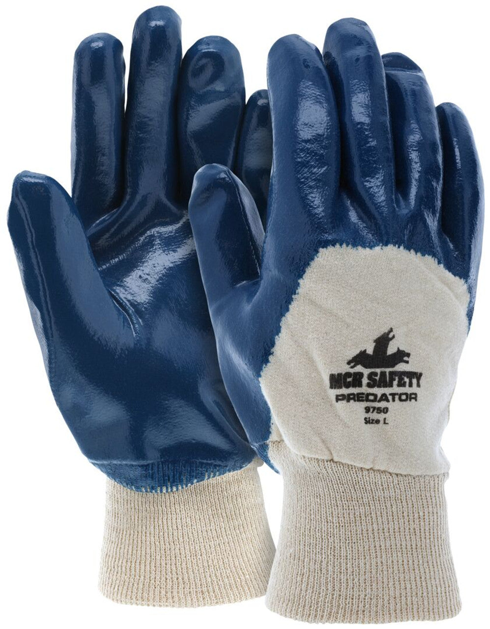 MCR Predator® Nitrile Palm Work Gloves - Jersey Lining and Knit Wrist - Box of 12