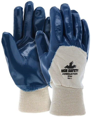 MCR Predator® Nitrile Palm Work Gloves - Jersey Lining and Knit Wrist - Box of 12