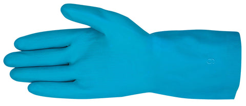 MCR Long Light Blue Latex Canners Gloves - 18 mil Thickness - 12 Inches Long - Unlined - Industry Standard Grade - Box of 12