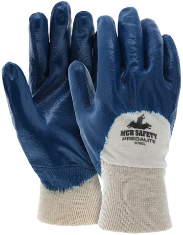 MCR Predalite® Nitrile Coated Work Gloves - Palm and Over the Knuckle Coating - Knit Wrist and Soft Interlock Lining - Box of 12