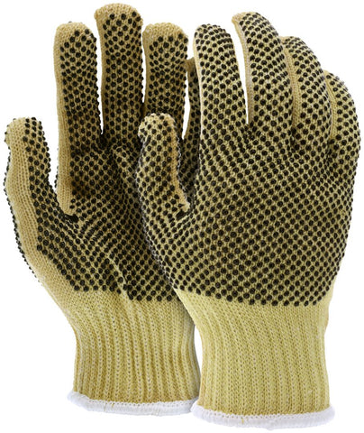 MCR Safety CutPro® - 7-Gauge Kevlar® Aramid Shell with Cotton Interior - Cut-Resistant Work Gloves - PVC Dots on 2 Sides - Regular Weight Gloves - Made with DuPont™ Kevlar® - Box of 12