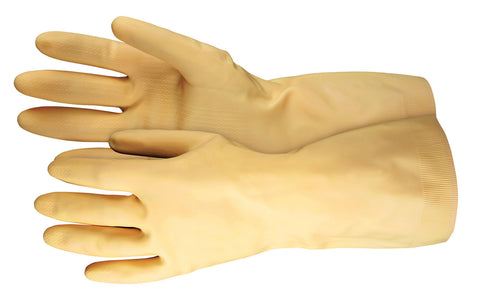 MCR Long Amber Latex Canners Gloves -18 mil Thickness - 12 Inches Long - Unlined - Industry Standard Grade - Box of 12