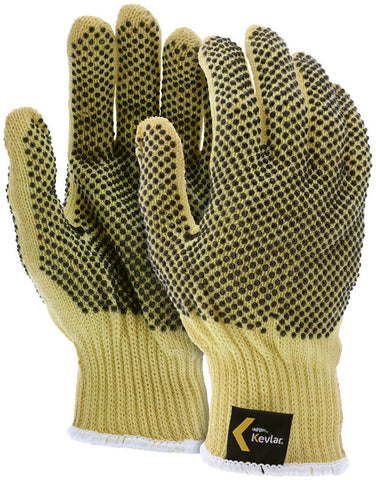 MCR Safety CutPro® - 7 Gauge DuPont™ Kevlar® Aramid Shell - Cut Resistant Work Gloves - PVC Dots on Both Sides - Regular Weight - PVC Dots Aid with Grip and Abrasion - Box of 12
