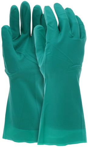 MCR Nitri-Chem™ Green Nitrile Gloves - Unlined - Industrial Grade - 13 Inches Long - 11 mil Thickness - Box of 12