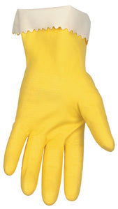 MCR Long Flock Lined Latex Rubber Gloves - 15 mil Thickness - 12 Inch Long - Industry Standard Grade - Box of 12