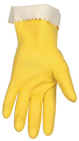 MCR Long Flock Lined Latex Rubber Gloves - 15 mil Thickness - 12 Inch Long - Industry Standard Grade - Box of 12