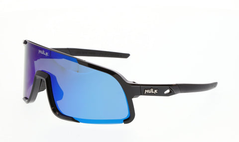MCR Hulk® 4 Safety Glasses - Blue Diamond Mirror Polarized Lens - Black Frame - MAX3 Hard Coating - Part# HK418BZP