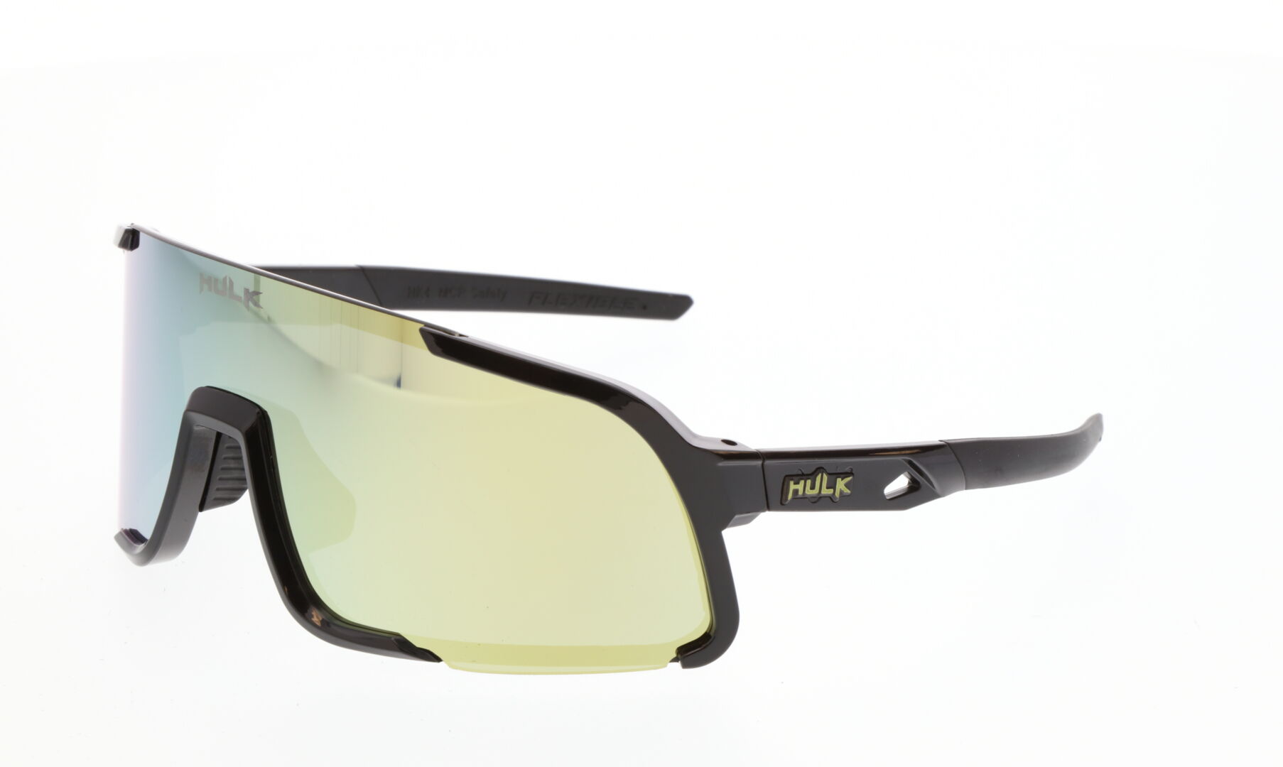 MCR Hulk® 4 Safety Glasses - Gold Mirror Polarized Lens - Black Frame - MAX3 Hard Coating - Part# HK41GZP