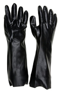 MCR Extra Long PVC Coated Work Gloves - Single Dipped with Smooth Black PVC - Soft Interlock Lining - 18 Inch Length - Box of 12