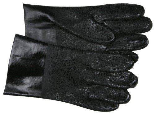 MCR PVC Coated Work Gloves - Double Dipped with Textured Black PVC - Soft Interlock Lining - 10 Inch Length - Box of 12